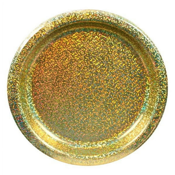 Gold Small Prismatic Paper Plates (8ct)