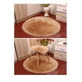 thumbnail image 2 of Faux Fur Sheepskin Rug Extra Soft Cozy Long Pile Carpet Carpet Fluffy Rugs Faux Fur Faux Lambskin Sheepskin For Bedroom Sofa Living Room-Khaki-Round diameter180cm(71in), 2 of 3