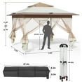 thumbnail image 6 of Pirecart 13' x 13' Outdoor Gazebo Instant Pop Up Canopy Tent with Netting, Metal Frame,Sandbags for Patio, Lawn, Party, Backyard, Garden, Beige, 6 of 8