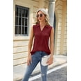 thumbnail image 6 of Summer Lapel Sleeveless Solid Color Casual Vest Women's T-Shirt, 6 of 10