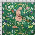 thumbnail image 4 of oneOone Velvet Green Fabric Tropical Animal Craft Projects Decor Fabric Printed By The Yard 58 Inch Wide, 4 of 4