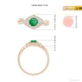 thumbnail image 5 of ANGARA Natural Aeon Emerald & Diamond Floral Halo Three Stone Engagement Ring in 14K Rose Gold for Women (Size-5mm) | May Birthstone, Anniversary, Jewelry Gift for Women | Natural Emerald Ring, 5 of 9
