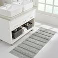 thumbnail image 2 of VCNY Home Savannah Fringe Grey Stripe Cotton Blend Bath Runner Rug, 24" x 60", 2 of 5