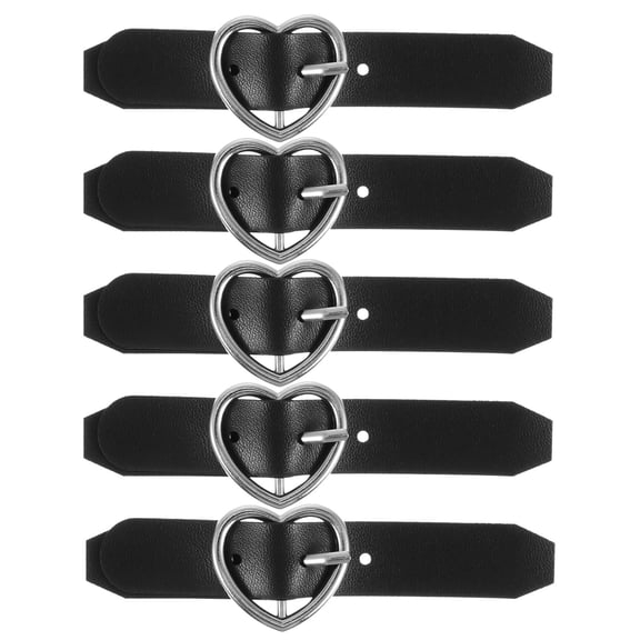 TAILTOSS 5Pcs Pin Buckle Hardware Leather Black Comfortable Fashion Heart Metal Buckle Skirt Buckles