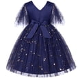 thumbnail image 2 of Flower Girls Sequin Dress Kids Tulle Sleeve Tutu Wedding Pageant Gown 2-8T, 2 of 7