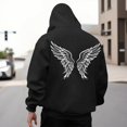thumbnail image 2 of IWRICH Men's Graphic Printed Hoodies Long Sleeve Drawstring Hooded Sweatshirts Casual Loose Fit Pullover Tops with Pockets Black XXXL, 2 of 7