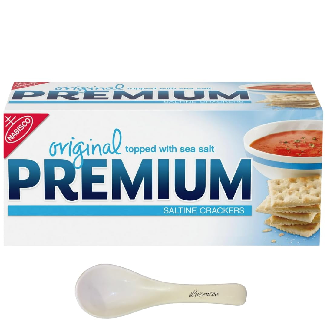 Nabisco Premium Saltine Crackers TGF4 Original 16 oz - Premium Original Saltine Crackers (Luxenton Tradmark Spoon Included)