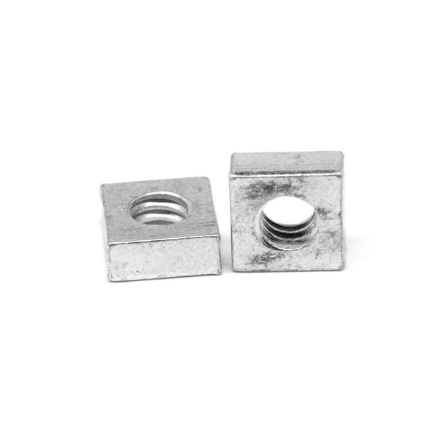 3/8"-16 Coarse Thread Square Machine Screw Nut Low Carbon Steel Zinc Plated Pk 50