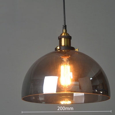

Nordic Retro Minimalist Glass Dining Room Chandelier Soot Semicircle