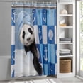 thumbnail image 6 of Funny Panda Standard Shower Curtain Set, Waterproof Shower Curtains for Bathroom, Cute Art Modern Lovely Animals on Showering Blue Washable Fabric Bath Curtain for Bathtub with Hooks 72x72 Inches, 6 of 9