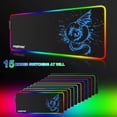 thumbnail image 4 of RGB Gaming, LED Extra Large Douce avec 15 Modes d'Éclairage, Tapis Dragon Anime, Surface Lisse Imperméable pour Gamer Ordinateur 31.5 X 12 Pouces (Rouge), 4 of 7