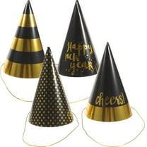 LOLIPPYY 20Pcs New Year Party Hat Cone Style Paper with Elastic Band Assorted Colors