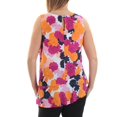 thumbnail image 4 of MAISON JULES Womens White Ruffled Floral Sleeveless Jewel Neck Peplum Top L, 4 of 4