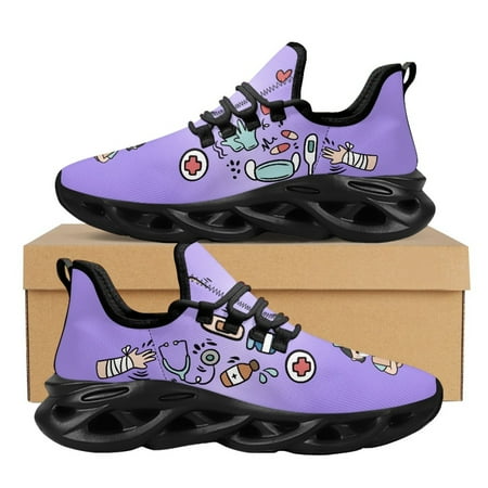 

Women s Nurse Shoes Non-Slip Casual Running Shoes for Ladies Lovely Nurse Medical Print Female Cushion Mesh Sneakers