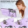 thumbnail image 3 of Case for Samsung Galaxy S23 FE, PU Leather 3 Card Slots with Finger Ring Holder Shockproof Phone Case, 3 of 15