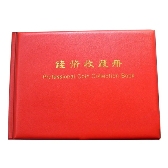 BUYISI New Practical Coin Album Storage Penny Red 10 Pages 240 Pocket Black Coin Collection Collecting Coin Lightweight Red