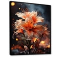 thumbnail image 2 of Designart "Autumn Radiance Coral Flower painting II" Floral Floater Framed Canvas Print, 2 of 7