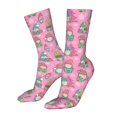 thumbnail image 5 of Salouo pink Holiday Joy Pattern Fun Novelty Crew Socks,Casual Athletic Socks Neutral Socks, 5 of 7