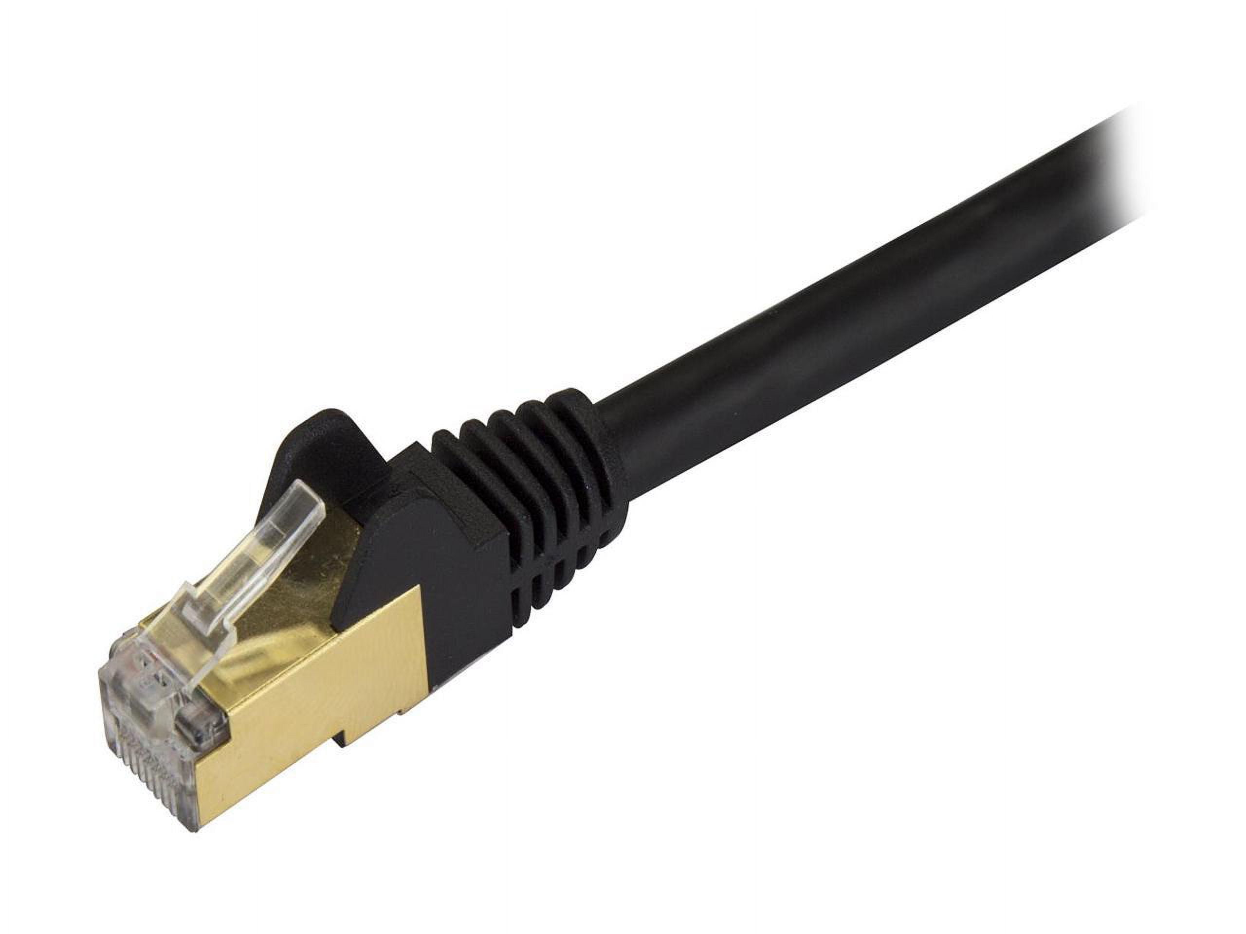 StarTech 8ft CAT6a Ethernet Cable - 10 Gigabit Shielded Snagless RJ45 100W PoE Patch Cord - 10GbE STP Network Cable with Strain Relief - Black - UL, TIA (C6ASPAT8BK)