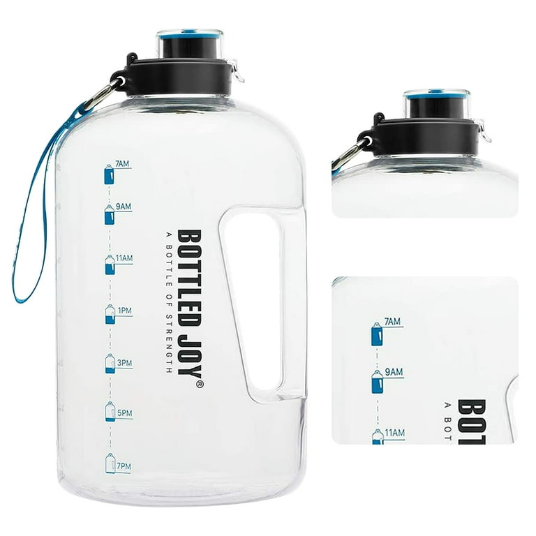 3.78l Large Water Bottle Hydration With Motivational Time Marker Reminder