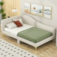 thumbnail image 3 of Euroco Upholstered Daybed with Armrest and Rivet Design for Bedroom, Beige, 3 of 13