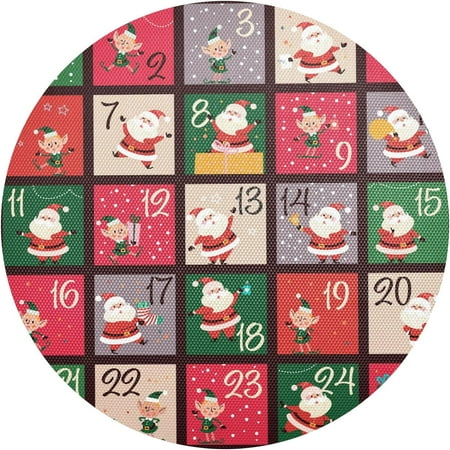 

Coolnut Christmas Calendar Placemats 1Pcs Holidays PVC Weave Place Mats Table Mats Non-Slip Easy to Clean for Home Kitchen BBQ Party Table Decor 15.4×15.4in