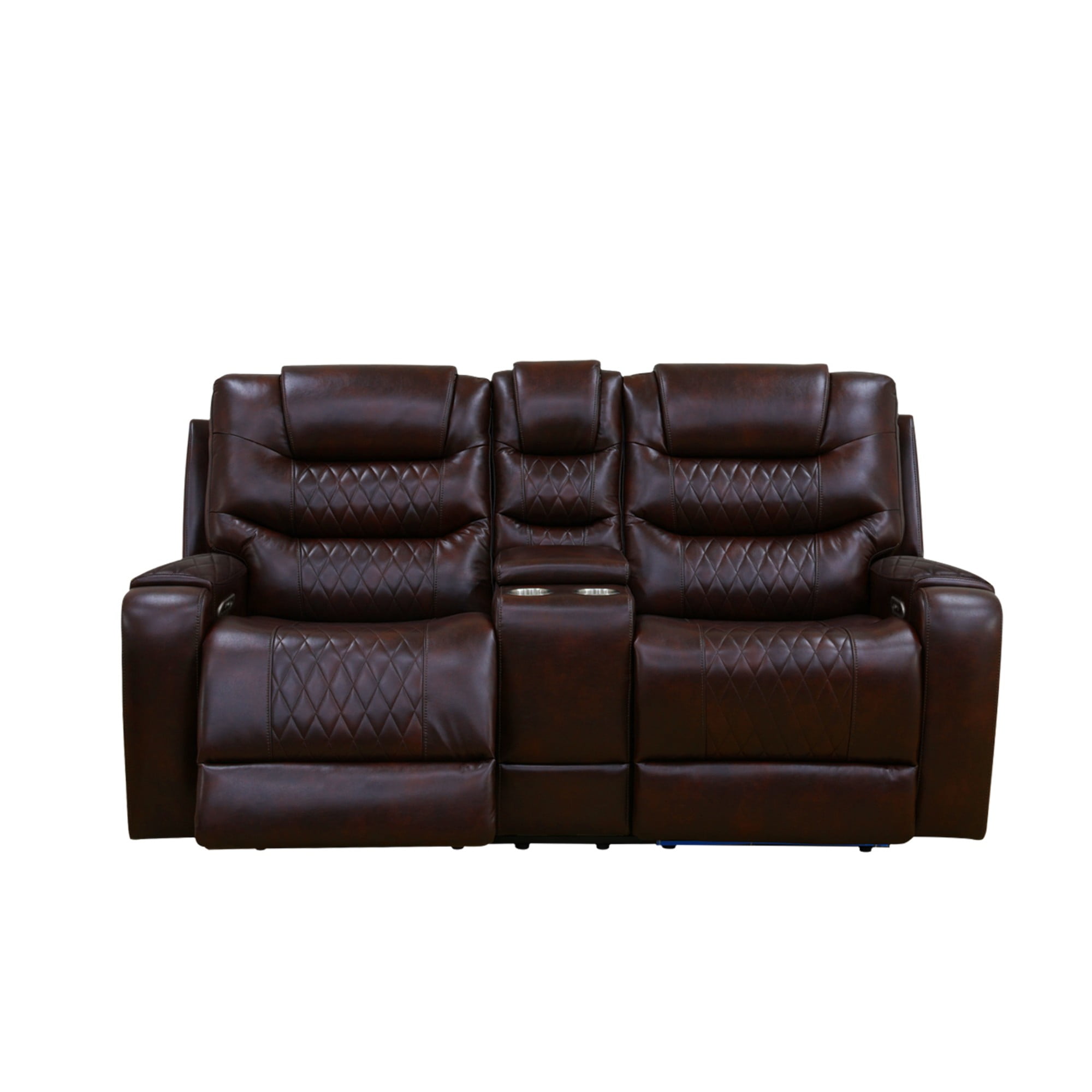 Gewnee Air Leather Power Recliner Sectional , Loverseat and Sofa Couch with LED, USB Port&Cup Holder for Living Room