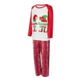 thumbnail image 3 of Christmas Pajamas for Family, Long Sleeve Elf Print Tops + Plaid Pants Set Sleepwear Loungewear, 3 of 10