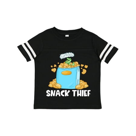 

Inktastic Snack Thief Little Dinosaur in Bag of Chips Gift Toddler Boy or Toddler Girl T-Shirt