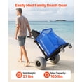 thumbnail image 2 of KFFKFF Beach Cart with Large Wheels for Sand, 165 lbs Capacity, Heavy Duty Folding Wagon with 12" Balloon Wheels, Storage Bag, Adjustable Handle, Utility Cart for Camping, Fishing, and Garden Use, 2 of 9