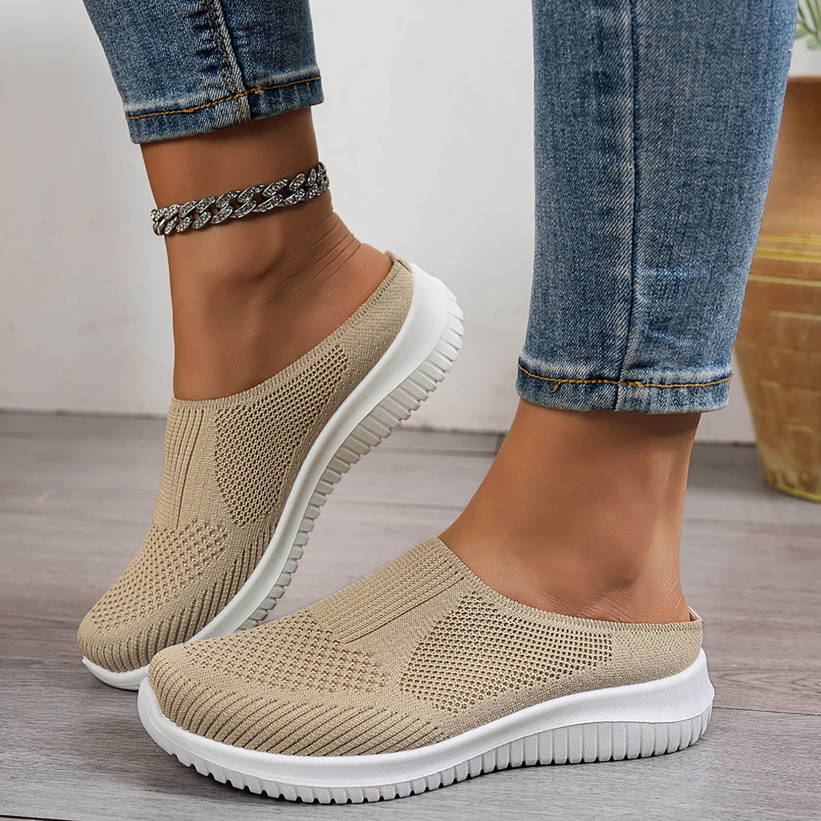 Chenyee Womens Slip On Mules Clogs Lightweight Open Back Walking Shoes Breathable Closed Toe Slides