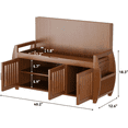 thumbnail image 4 of BALANBO 40” Shoe Bench with Lift Top Storage, Entryway Storage Bench with Cushioned Seat, Bamboo End of Bed Bench, Shoe Cabinet Bench with Hidden Storage Space, for Bedroom, Hallway(Brown), 4 of 7