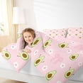 thumbnail image 5 of jejeloiu Cute Cartoon Avocado Twin Comforter Sets,Pink Bowknot Flower Bedding Set For Girls Kids Reversible 2-Piece, 5 of 7