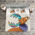 thumbnail image 3 of Ambesonne Moose Quilted Bedspread Set 3 Pcs, Colorful Fun Boho Deer, Queen Size, Multicolor, 3 of 3