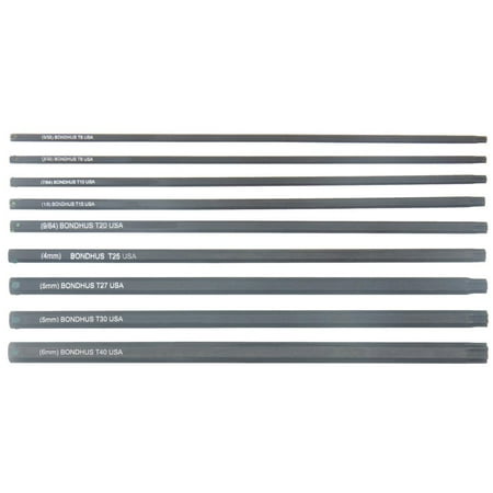 UPC: 0037231340995 | Bondhus PHTX9-6 T8 to T40  6  Long  Star ProHold Socket Bits