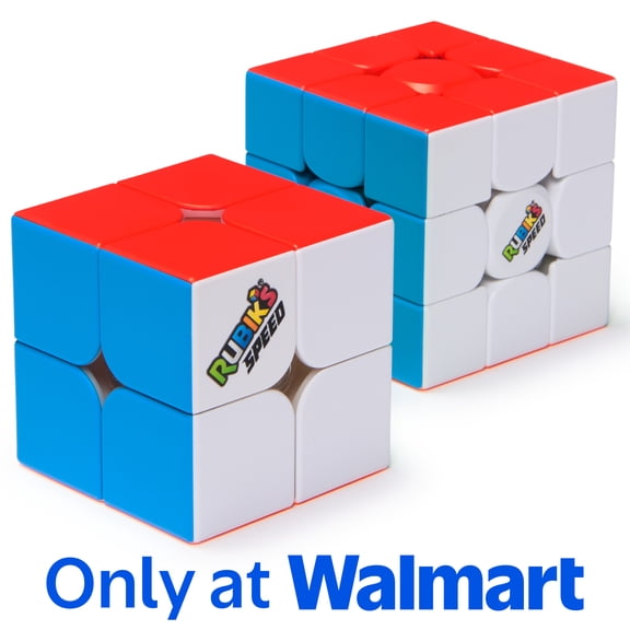 Rubik’s, 3x3 Magnetic Speed Cube & 2x2 Speed Cube 2-pack, Puzzle Cube for Ages 8 and up