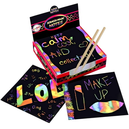 Scratch Art Kit � Magic Scratch Off Notes & [2] Stylus Tools for Kids & Adults � 100 Black Paper Sheets � Create