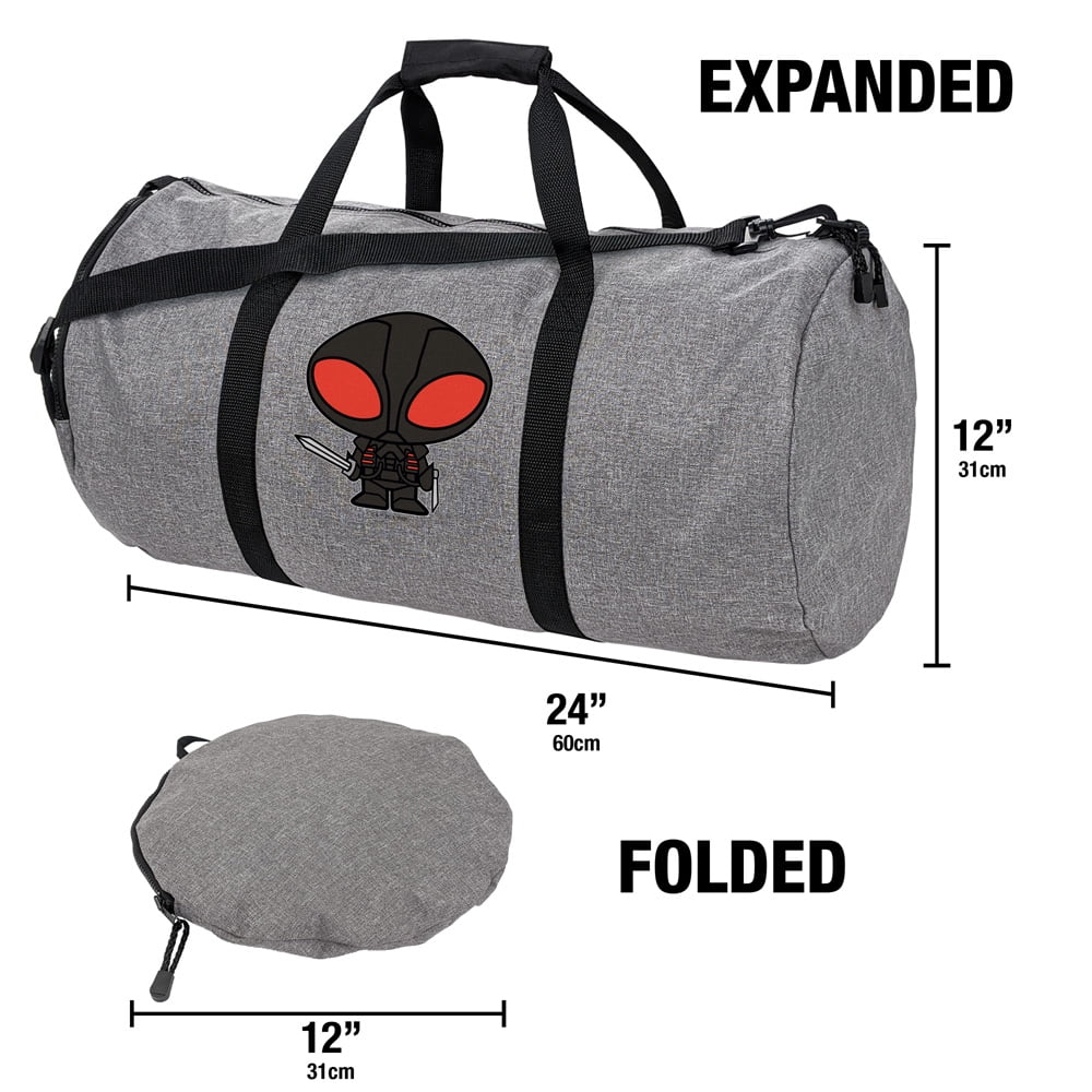 Aquaman Movie Black Manta Chibi Character Lightweight Duffel Bag for Sports and Gym Packable for Travel
