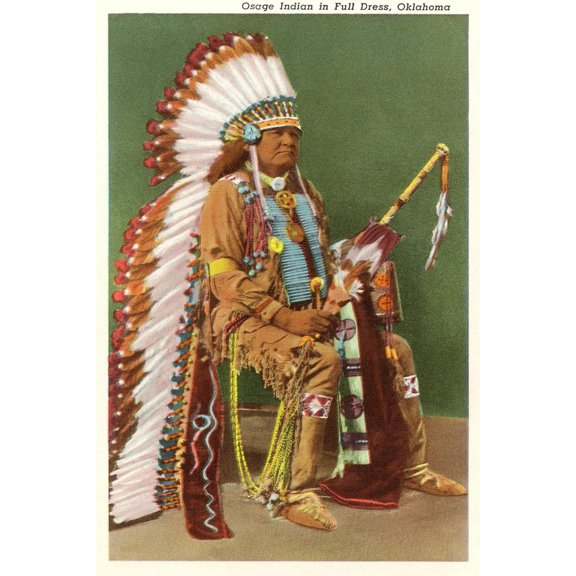 Art.com Osage Indian in Full Dress, Oklahoma Art Print, 16" x 24"