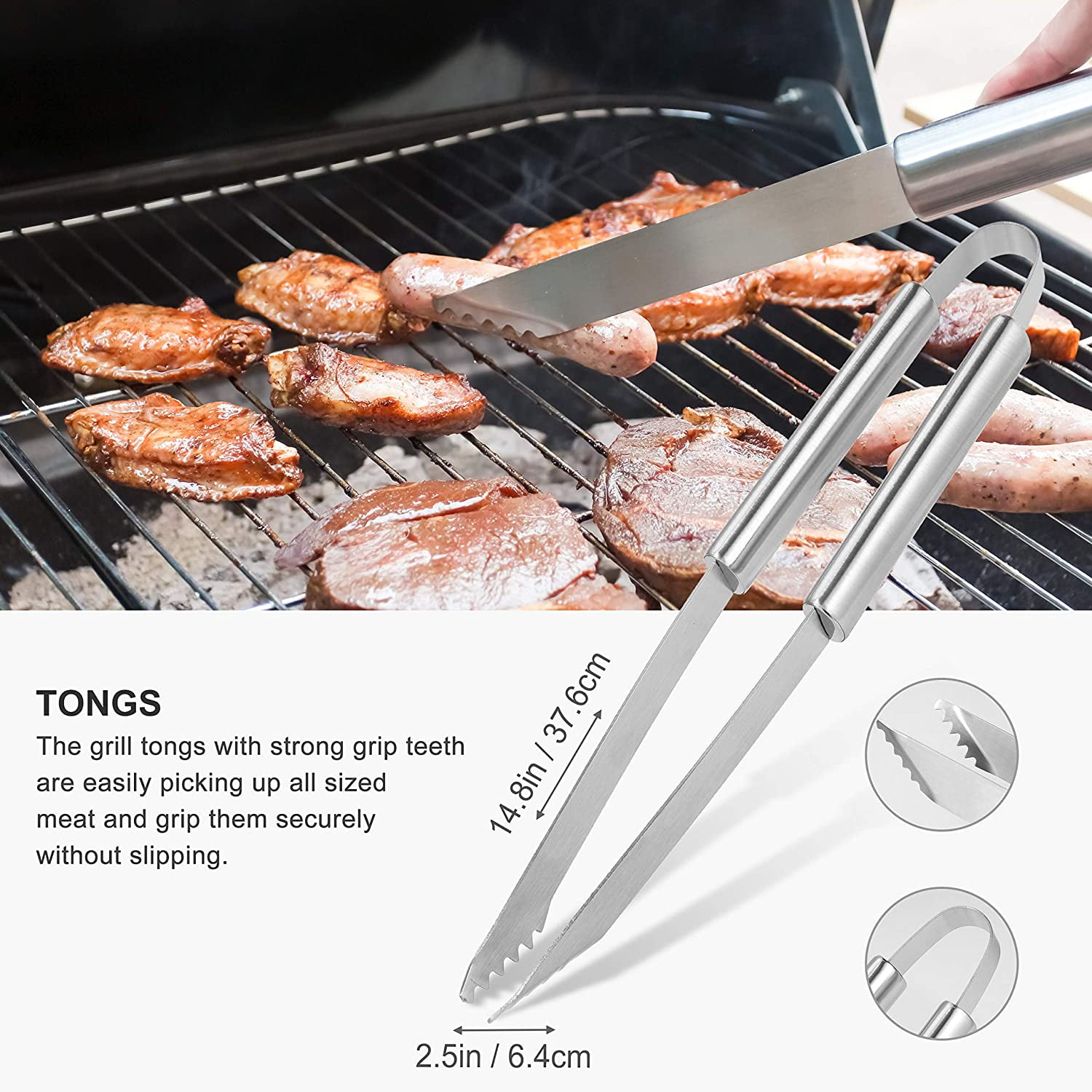 Grilljoy 31PC BBQ Grill Accessories Set, Heavy Duty BBQ Tools Set for Men &  Women Gift, Grill Utensils kit with Scissors, Grilling Accessories with