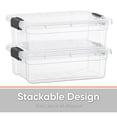 thumbnail image 3 of Superio Clear Storage Boxes with Lids, Plastic Container Bins for Organizing, Stackable Crates, BPA Free, Non Toxic, Odor Free, Organizers for Home, Office, School, and Dorm, 2.3 Quart, 3 of 9