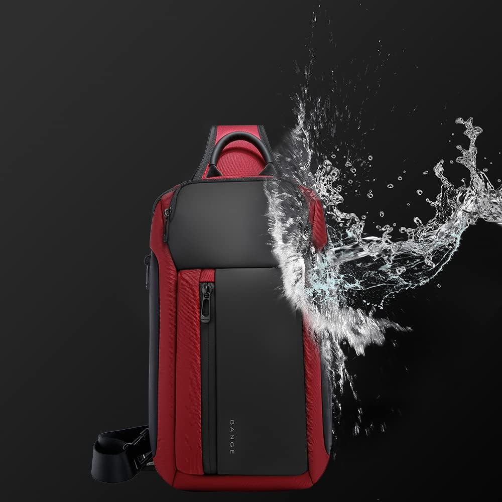 BANGE Waterproof Men's Sling Bag, Large Capacity Crossbody Backpack Durable