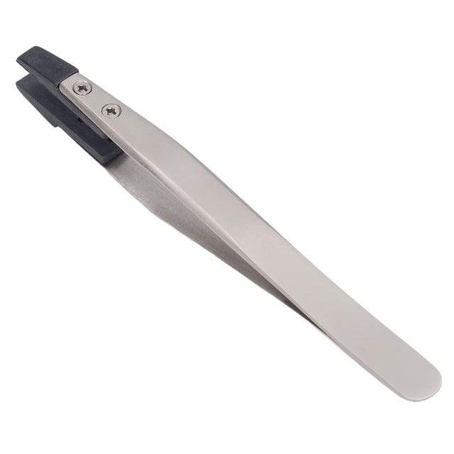 Spptty Plastic Tweezers Carbon Fiber Plastic Replacement Head Flat Anti Static Tweezers Matte Sandblasted Fixture For Electronics,Electronics Tweezers,Plastic Forceps