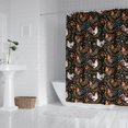 thumbnail image 2 of Rooster and Foliage Black Pattern Modern Waterproof Shower Curtain Set with 12 Hooks, Washable Decorative Bathroom Shower Curtain, 2 of 6