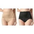 thumbnail image 1 of (Lot de 2) Rinsvye Culottes Taille Haute Grande Taille pour Femmes Taille 6 Tangas Rayés Taille Haute Bikini en Coton Invisible Pack Bikini Strings Personnalisés pour Femmes, 1 of 5