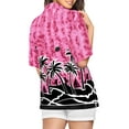 thumbnail image 4 of HAPPY BAY Women's Casual Beach Hawaiian Blouse Shirt Cute Blouses Short Sleeve Button Up Dress Tops Tee Shirts Tank Top Women S Landscape, Pink, 4 of 4