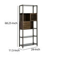 thumbnail image 7 of Axa 68 Inch Bamboo Shelf Bookcase with Cabinet, Right Facing, Dark Brown, 7 of 7