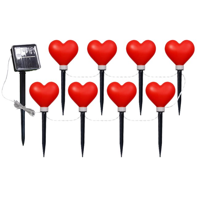 DQrwqpou Solar LED Con Forma Corazón para Jardín Y Patio (8 Suelos Rojos)