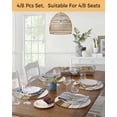 thumbnail image 5 of 13 Inch Round Placemats Set of 6, Vintage Brown Wood Non Slip Heat Insulation PP Table Mats, Farmhouse Wooden Plank Rustic Washable Place Mats for Kitchen Dining Party Table Decor, 5 of 7