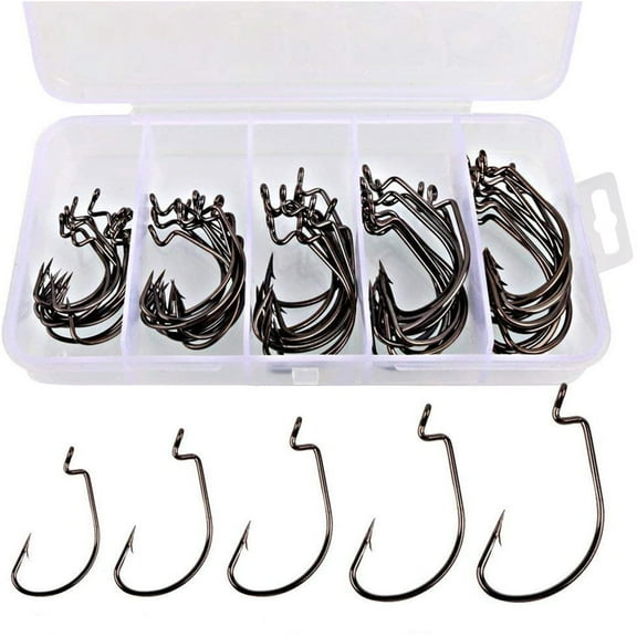 GEGONG 100 pcs High-Carbon Steel Fishing Hooks